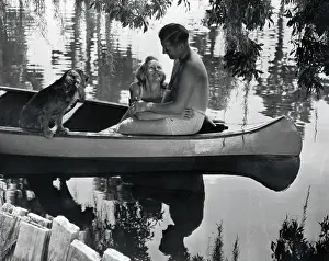 Soldier and Wife in Canoe