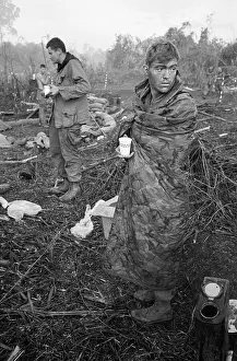 Soldier Wrapped In Blanket