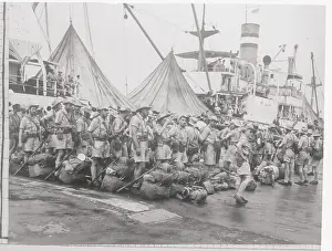 Hanoi Prints: Soldiers Arriving Near Liner