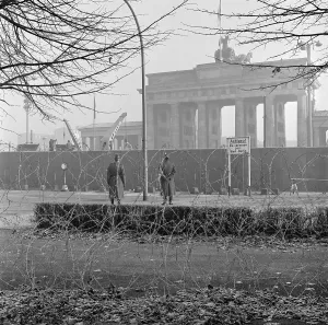 Communism Prints: Soldiers and Barbed Wire at Berlin Wall