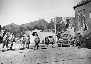 US Soldiers During Battle Of Aachen