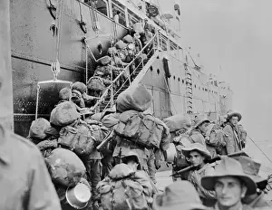 Indochina Prints: Soldiers Boarding a Transport Ship