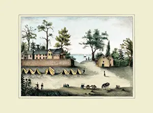 Native American Prints: Soldiers in camp, Picolata, Florida