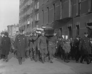 Assassination Prints: Soldiers Carrying Monk Eastman's Coffin