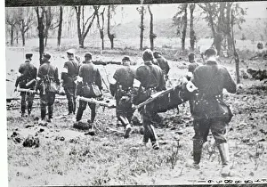 Soldiers Cautiously Walking on Field