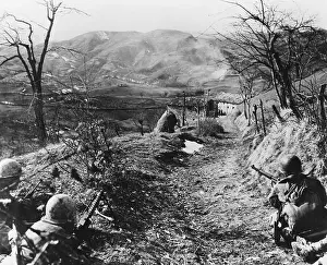 Rural Road Prints: Soldiers Covering Building