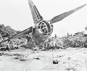 Peleliu Prints: US Soldiers and Crashed Bomber