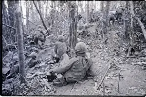 Crawling Prints: Soldiers Crawling Up Hillside