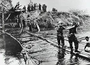 Soldiers Crossing Thai River