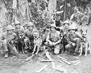 Mayo Prints: Soldiers and Dogs Posing
