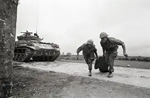Cross Dresser Prints: Soldiers Dragging Wounded Gi Across Road