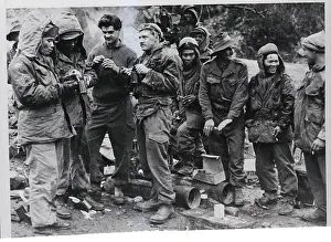 Luncheon Prints: Soldiers Eating Rations, Celebrating