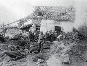 Soldiers Examining Building Wreckage