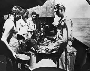 Guam Prints: Soldiers Feeding Dogs