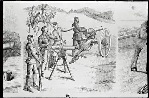 Soldiers in Field Using New Machine Gun