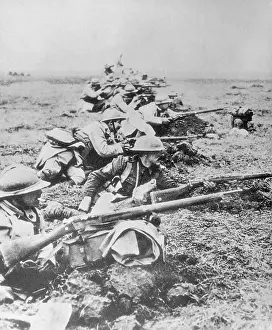 Land Battle Prints: Soldiers Fighting from Trenches