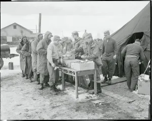 Patience Prints: Soldiers in Food Line