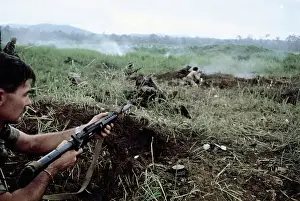 Soldiers on Ground in Battle