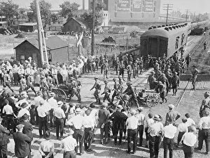 Picketing Prints: Soldiers Guarding Railroad During Labor Strike
