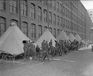 Soldiers Guarding Mill from Strikers