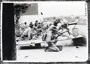 Managua Prints: Soldiers with Guns on Building Roof