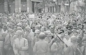 Brazilian Ethnicity Prints: Soldiers Hod Back Anti-American Protestors in Brazil