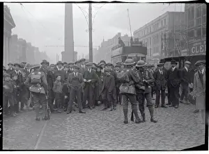 Dublin Prints: Soldiers Holding Back Crowd in Streets Following Riots