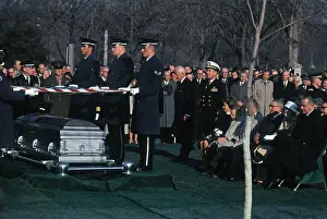 Soldiers Holding a Flag over the Casket of Gus Grissom