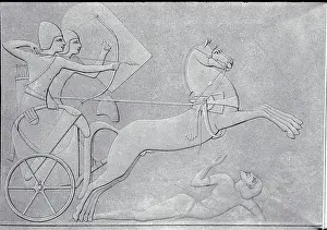Soldiers with Horse Galloping Over Man