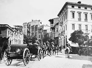 Turkish Prints: Soldiers, Horses Pulling Cannons/ Street