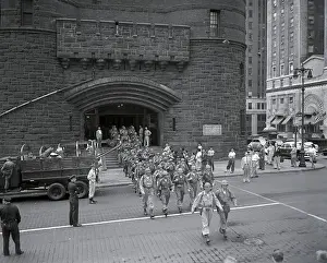 Arsenal Prints: Soldiers Leaving Armory Building