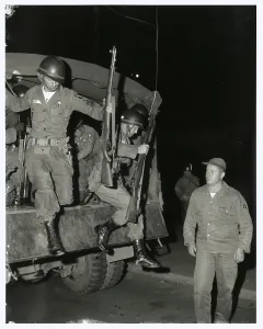 Little Rock Prints: Soldiers Leaving Back of Truck