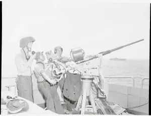 North Korea Prints: Soldiers Manning Large Gun
