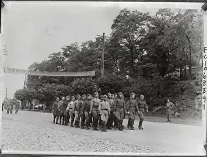 Pyongyang Prints: Soldiers Marching in Formation