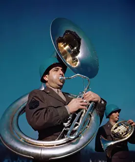 Soldiers Marching with Music Instruments