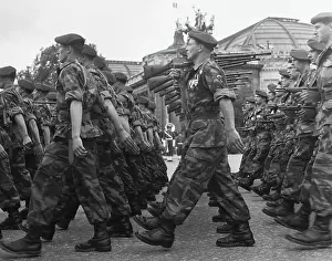 Bastille Day Prints: Soldiers Marching Past Building