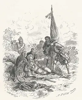 Soldiers and Natives at Death Scene for James Wolfe