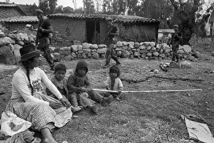 Soldiers Patrol Andean Village