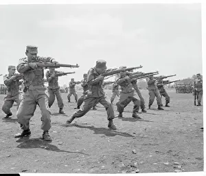 Soldiers Performing Bayonet Exercises