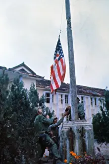 US Soldiers Raising Flag