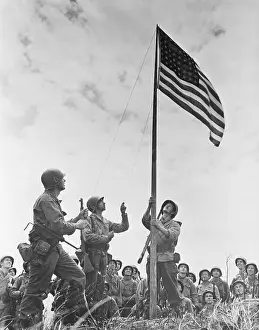 Soldiers Raising Flag