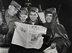Soldiers Reading Newspaper on Cuba