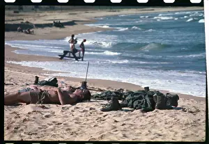 Chu Lai Prints: Soldiers Relaxing on a Beach