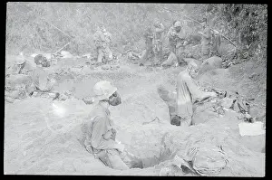 Soldiers Relaxing in Foxholes