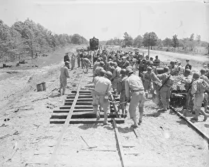 Repairing Prints: Soldiers Repairing Railroad Tracks