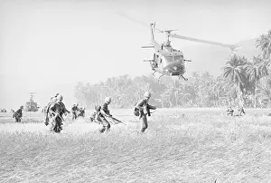 Bong Son Prints: Soldiers Running Underneath Incoming Helicopter