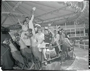 Amusement Park Prints: Soldiers Sailors And Civilians Cheer