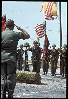Soldiers Salute at Memorial Ceremony