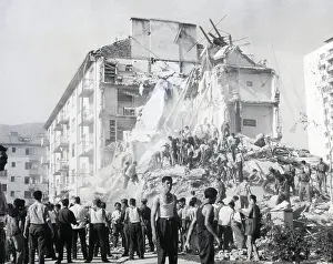 Earthquake Prints: Soldiers Search Thru Earthquake Rubble