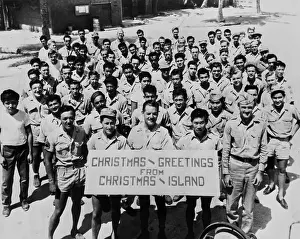 Prints of Three soldiers - Capt. H.W. Hopper, Capt. Richard Edell, Lt. Thomas Y.K Bettmann Archive Prints: Soldiers Send Christmas Greetings